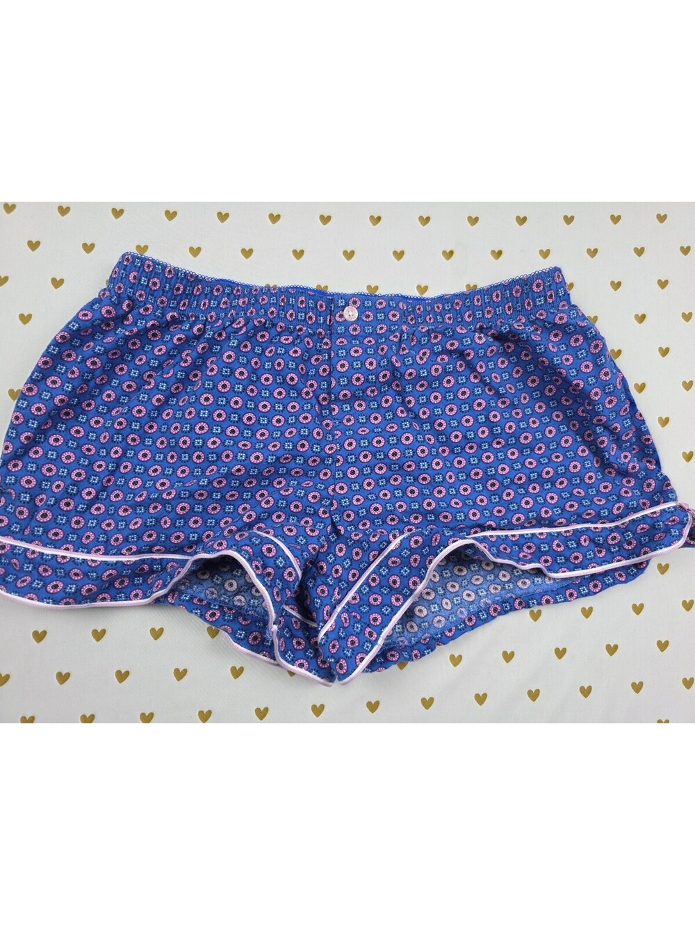 Victorias Secret Blue Vintage Medium Sleep Shorts Boxers Pajama Bottoms